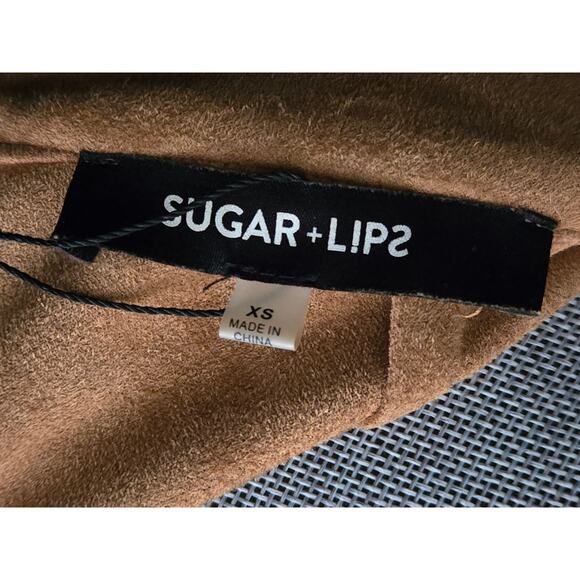 Sugar Lips Faux Suede Asymmetrical Skirt XS New! New With Tags - Picture 6 of 6